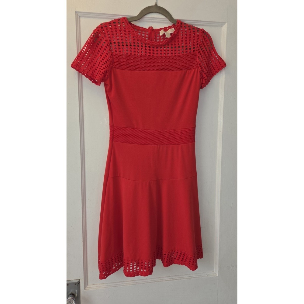 Michael Kors Red Perforated Dress US Women SIze S